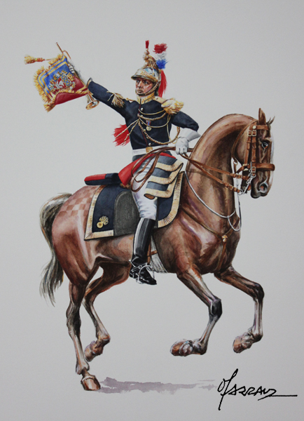 Trompette de la Garde républicaine - aquarelle - 80 x 60 cm